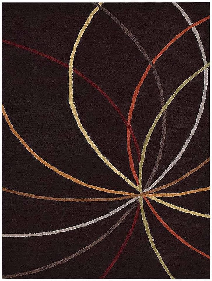 b01muain2e 2 Hand Tufted Wool 5'x8' Area Rug Geometric Brown K00728