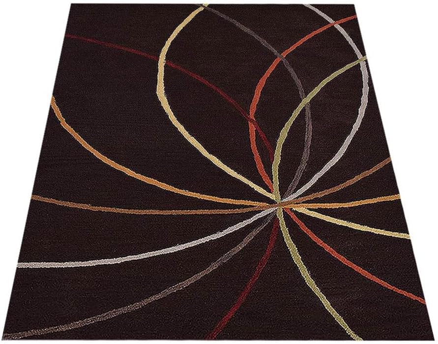 b01muain2e 3 Hand Tufted Wool 5'x8' Area Rug Geometric Brown K00728