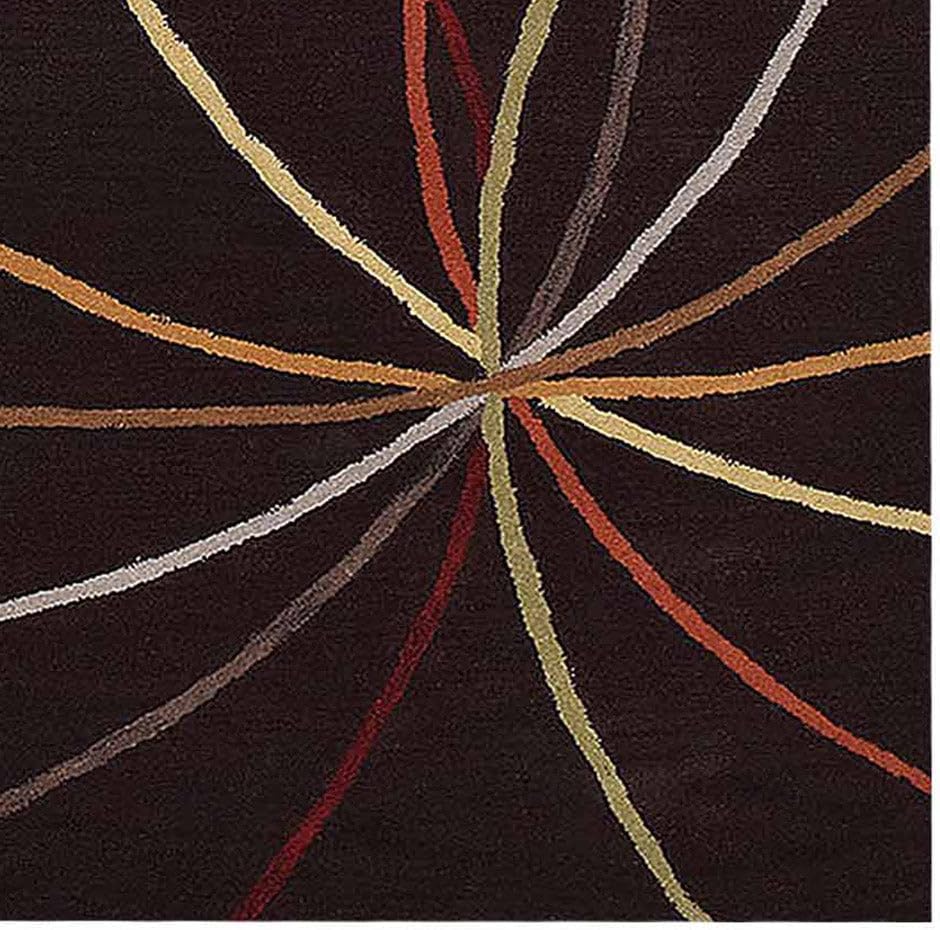 b01muain2e 4 Hand Tufted Wool 5'x8' Area Rug Geometric Brown K00728