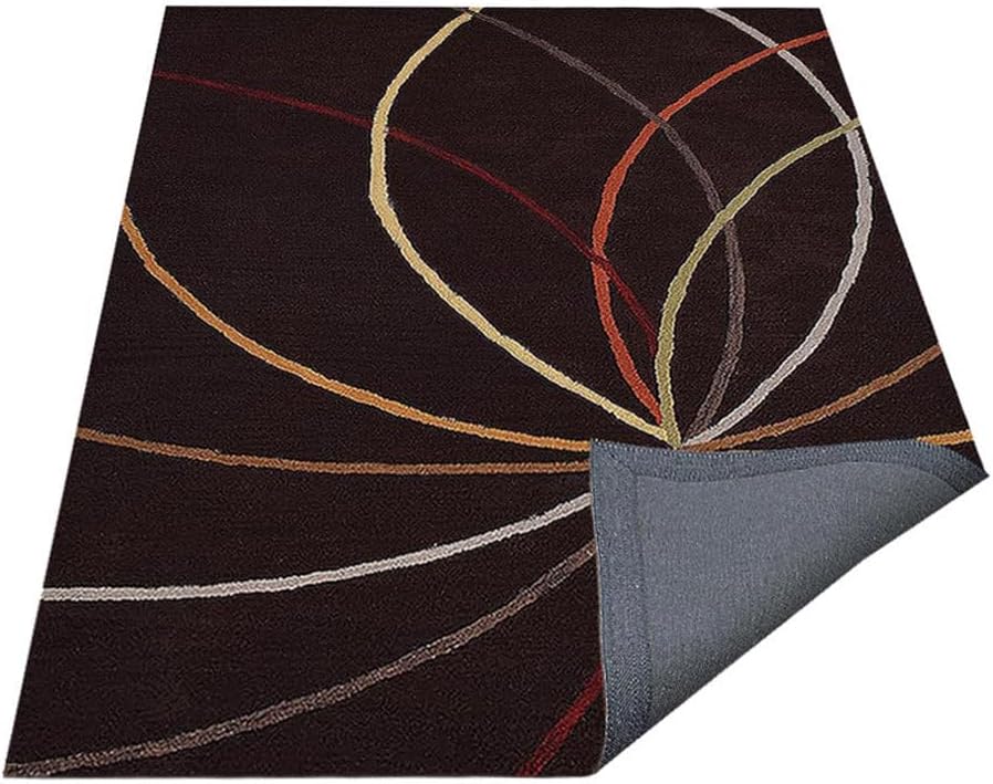 b01muain2e 5 Hand Tufted Wool 5'x8' Area Rug Geometric Brown K00728