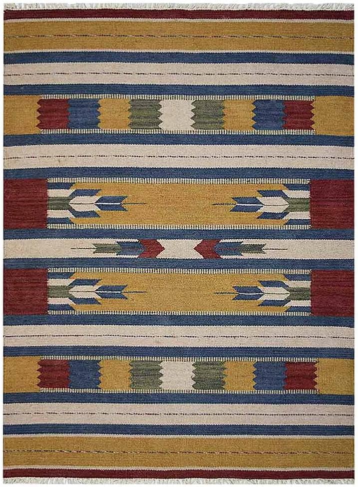 b0759rnqql 2 Hand Woven Flat Weave Kilim Wool 4'x6' Area Rug Contemporary Multicolor D00110