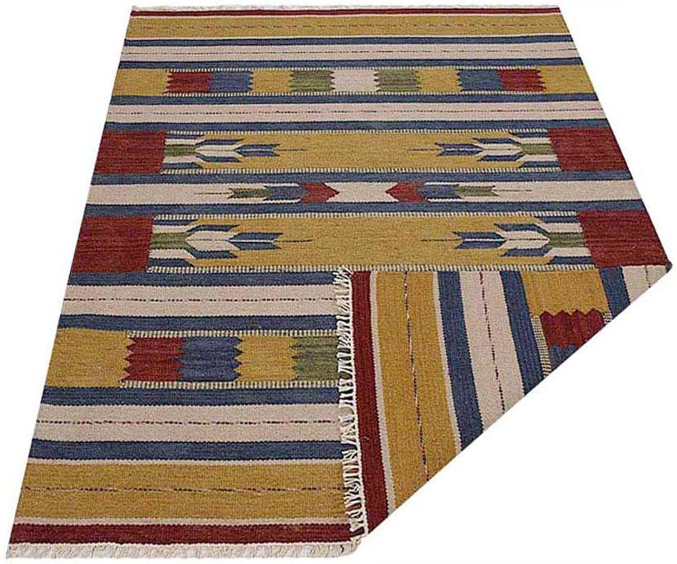 b0759rnqql 5 Hand Woven Flat Weave Kilim Wool 4'x6' Area Rug Contemporary Multicolor D00110